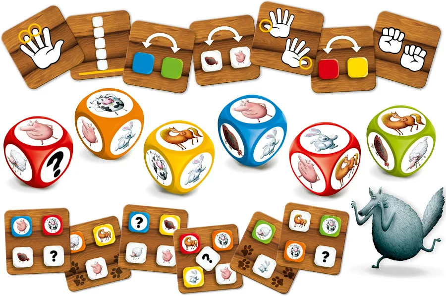 Super Farmer Dice components