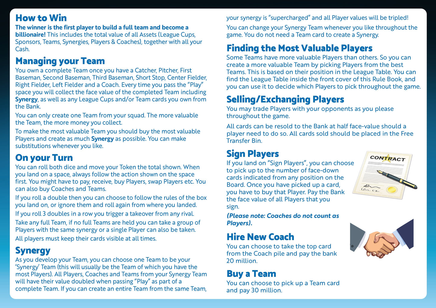 Baseball Billionaire rules page 3