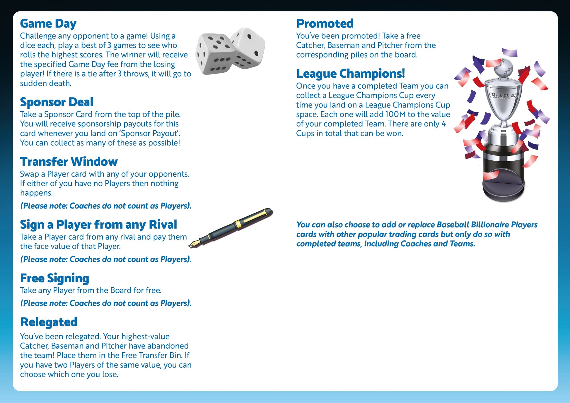 Baseball Billionaire rules page 4