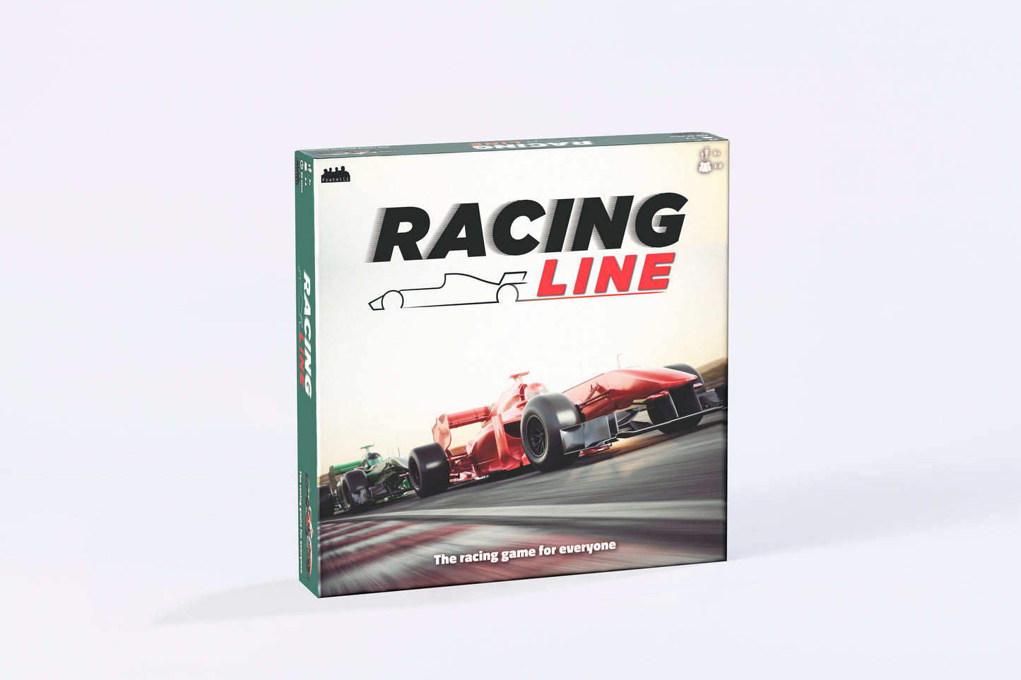 Racing Line board game box, angle